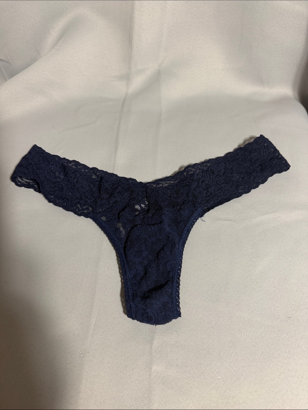 Hanky Panky Navy Blue Lace Thong Panty